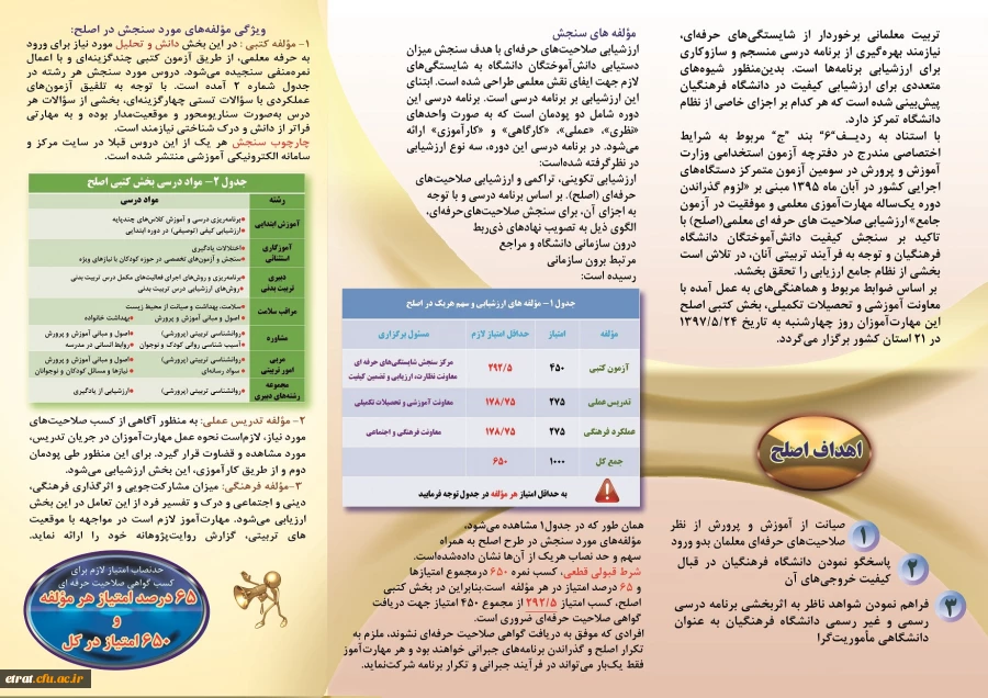 اجرای بخش کتبی ارزشیابی صلاحیت­های حرفه­ای (اصلح) مهارت­ آموزان ورودی  1395 2